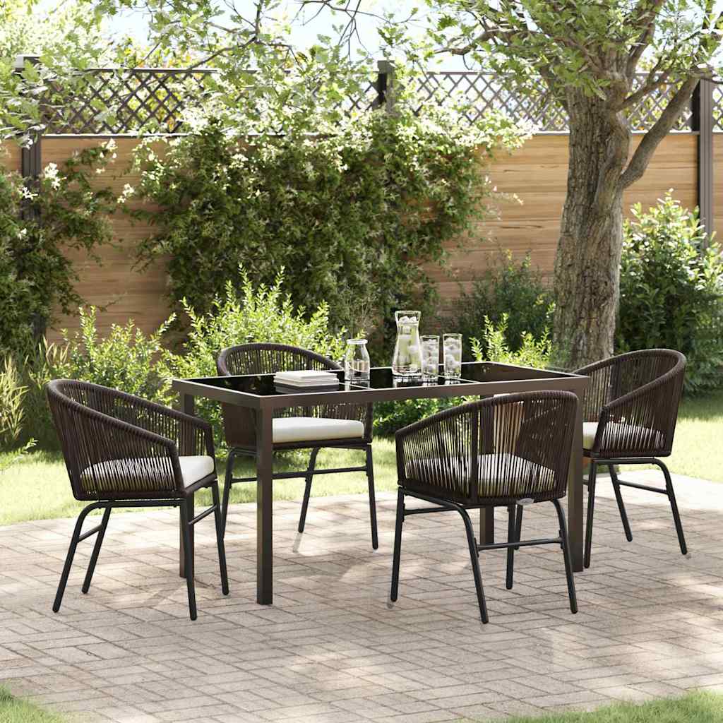 Conjunto de Refeição de Jardim 11 Peças Preto Aço