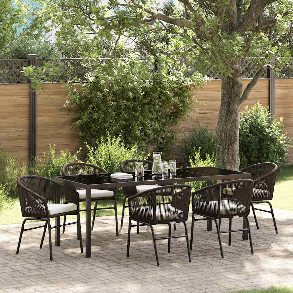 Conjunto de Refeição de Jardim 11 Peças Preto Aço