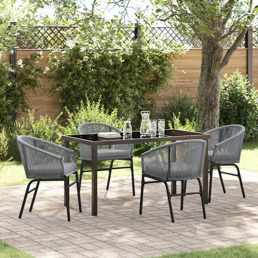 Conjunto de Refeição de Jardim 11 Peças Preto Aço