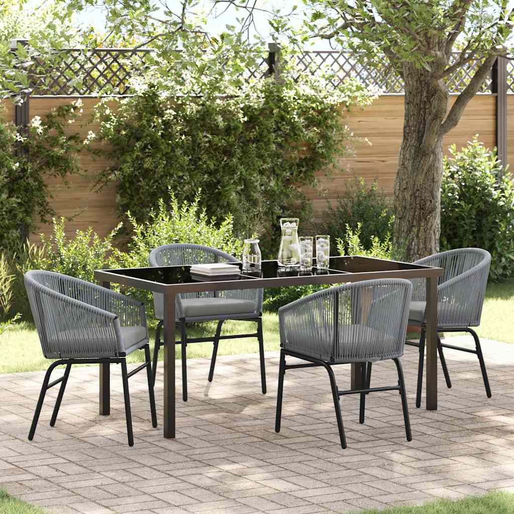 Conjunto de Refeição de Jardim 11 Peças Preto Aço