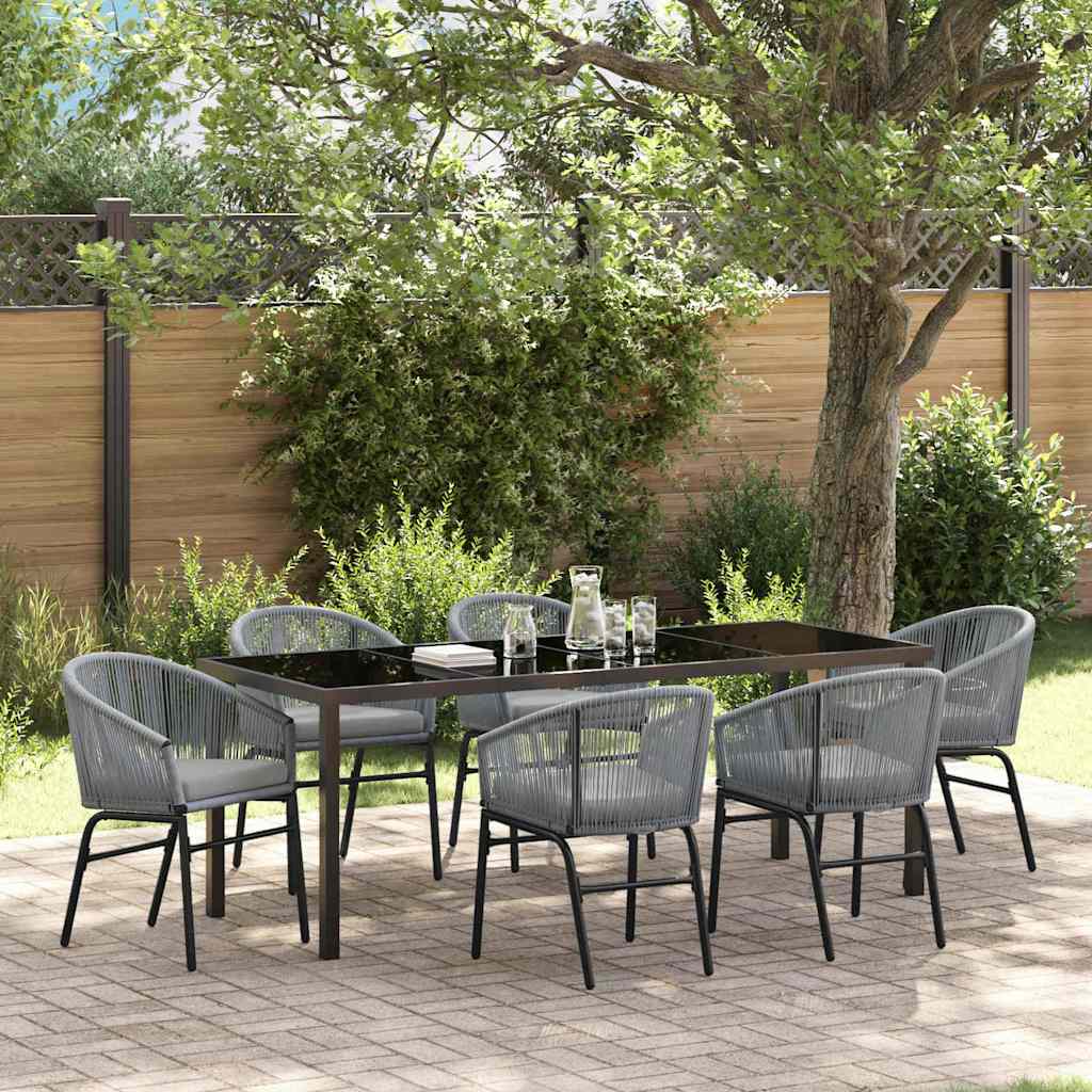 Conjunto de Refeição de Jardim 11 Peças Preto Aço