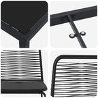 Conjunto de Comedor de Jardín 3 pcs Negro