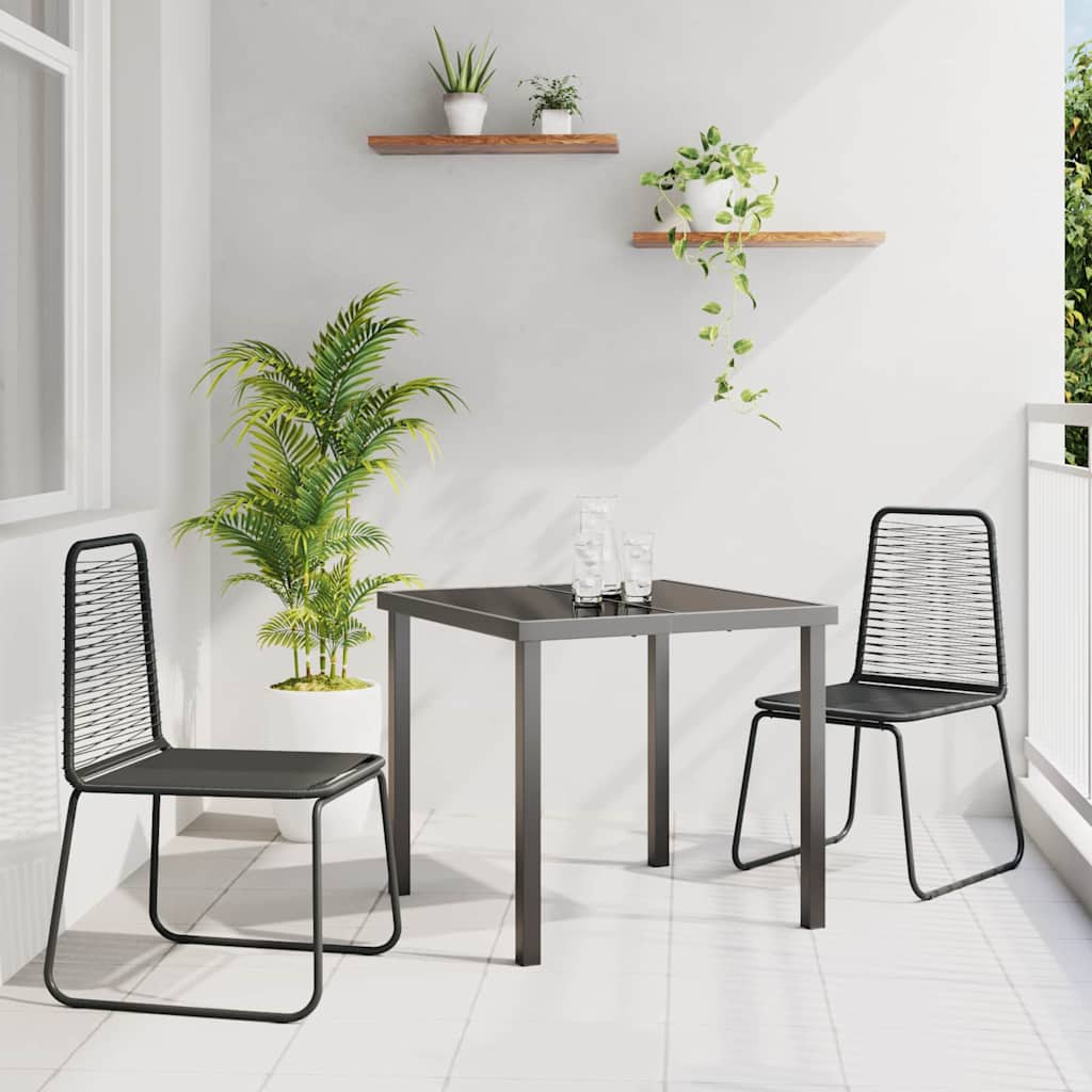 Conjunto de Comedor de Jardín 3 pcs Negro