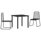 Conjunto de Comedor de Jardín 3 pcs Negro