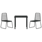 Conjunto de Comedor de Jardín 3 pcs Negro