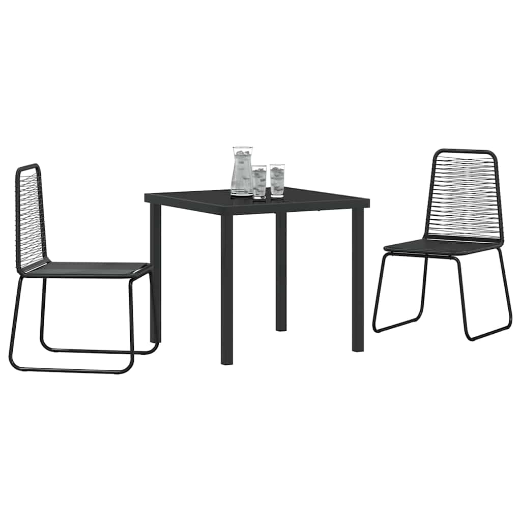 Conjunto de Comedor de Jardín 3 pcs Negro