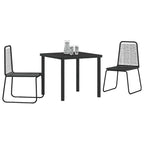 Conjunto de Comedor de Jardín 3 pcs Negro