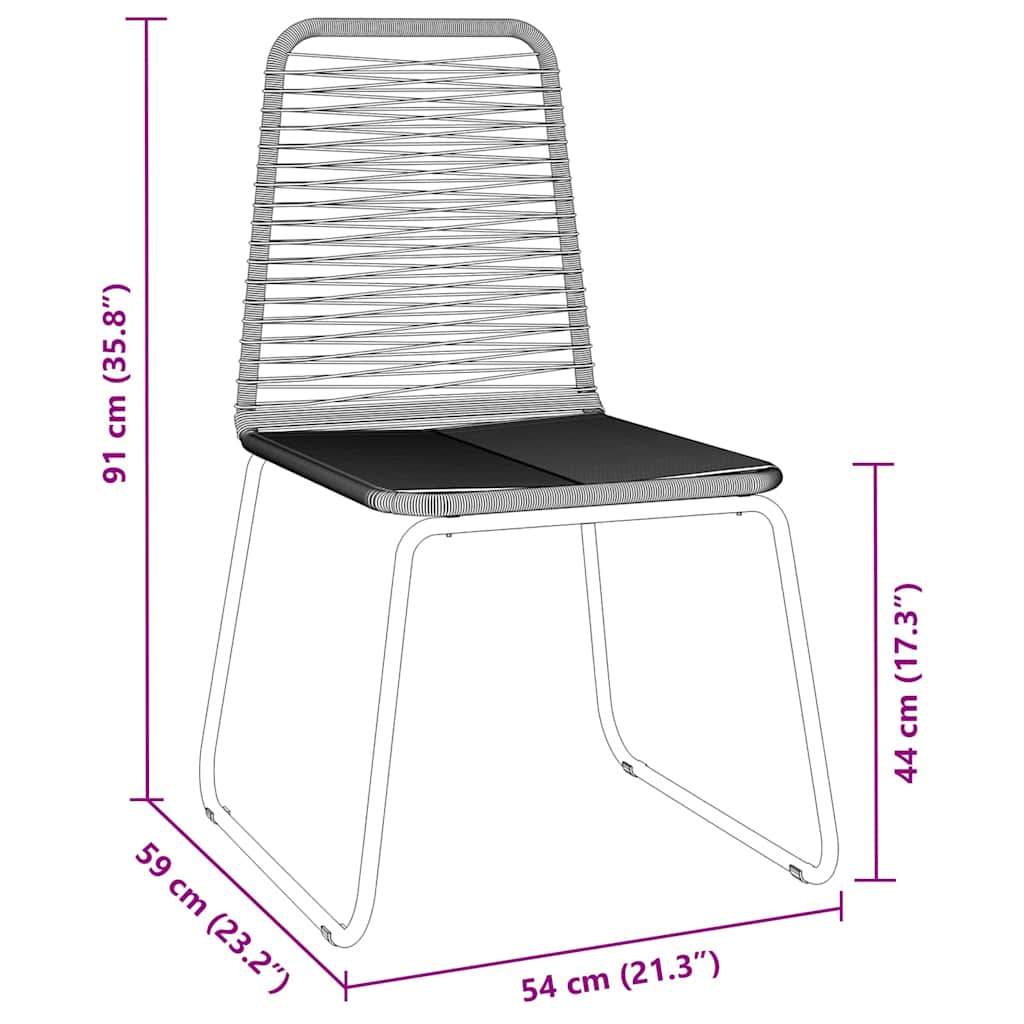 Conjunto de Comedor de Jardín 3 pcs Negro