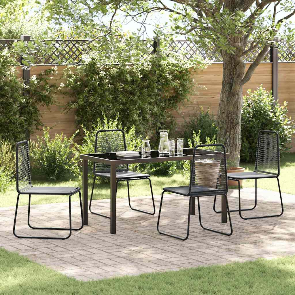 Conjunto de Jantar de Jardim 3 pçs Preto