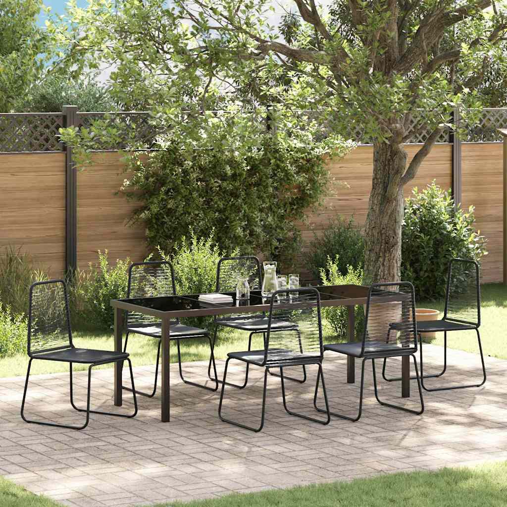 Conjunto de Jantar de Jardim 3 pçs Preto