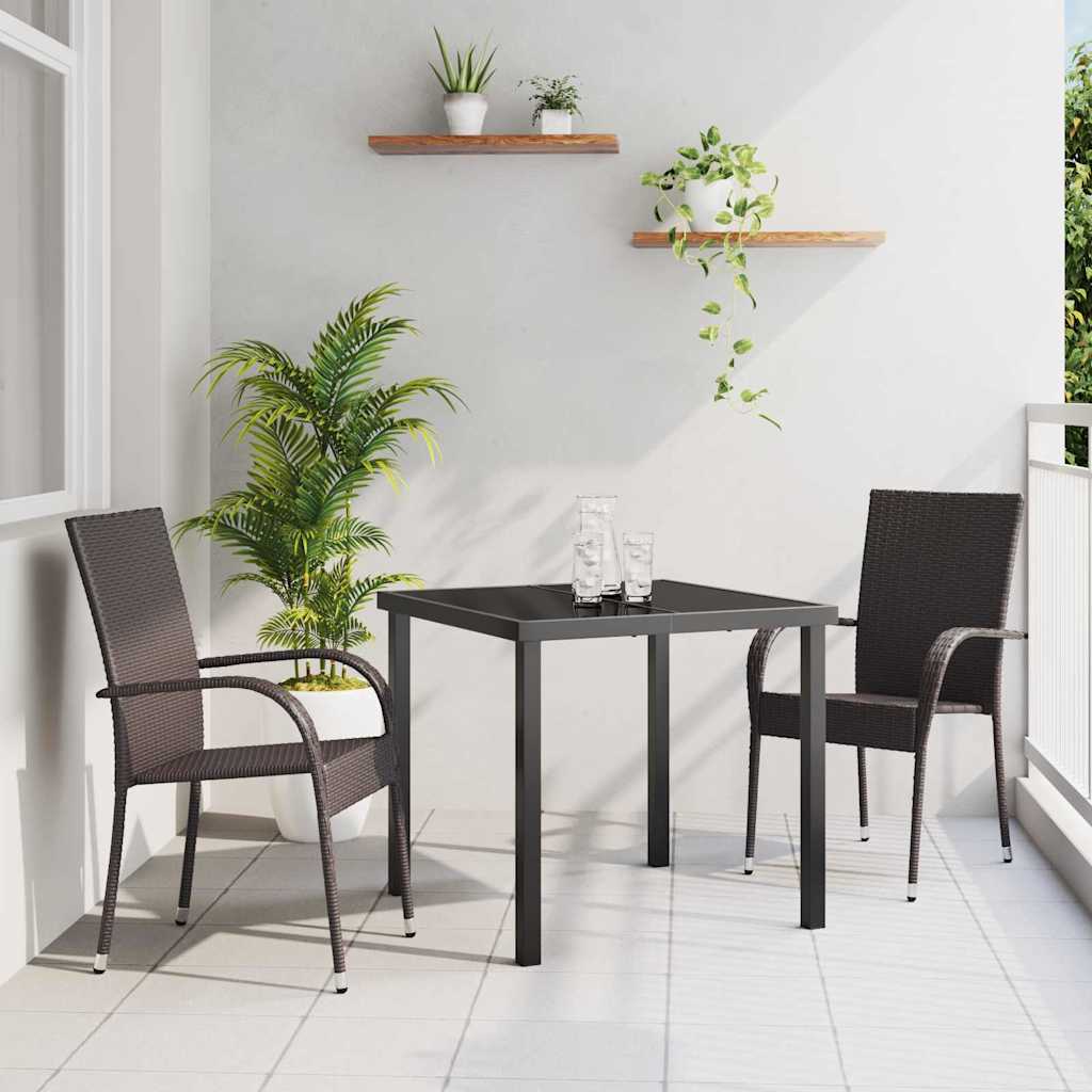 Conjunto de Comedor de Jardín 3 pcs Gris