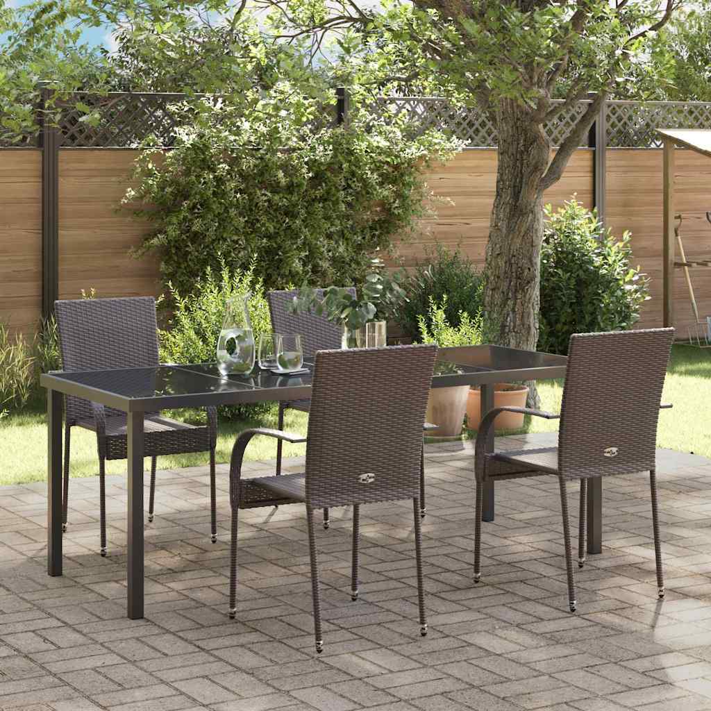 Conjunto de Comedor de Jardín 3 pcs Gris
