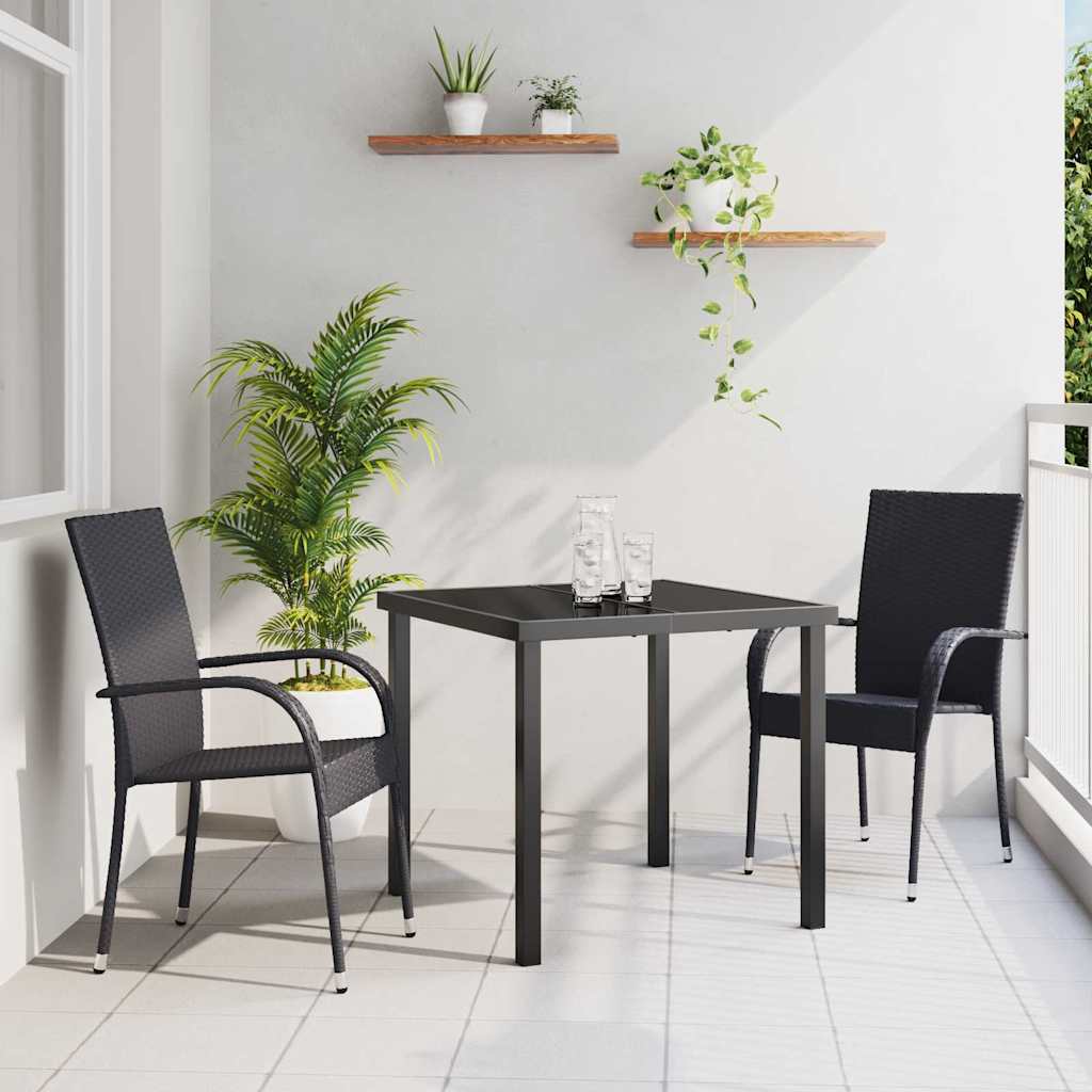 Conjunto de Comedor de Jardín 3 pcs Gris
