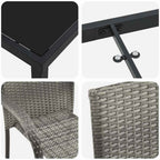 Conjunto de Comedor de Jardín 3 pcs Gris