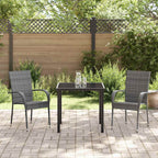 Conjunto de Comedor de Jardín 3 pcs Gris