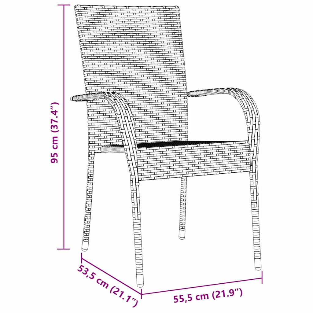 Conjunto de Comedor de Jardín 3 pcs Gris