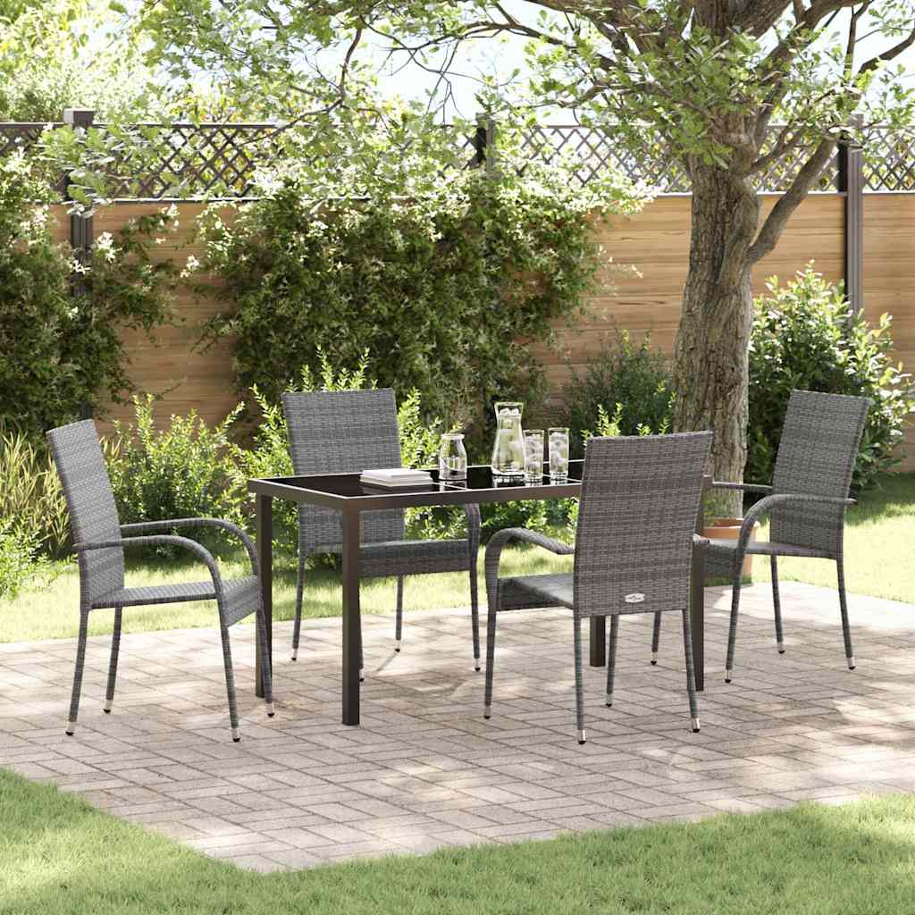 Conjunto de Comedor de Jardín 3 pcs Gris