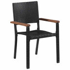 Conjunto de Comedor de Jardín 3 pcs Negro