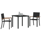 Conjunto de Comedor de Jardín 3 pcs Negro