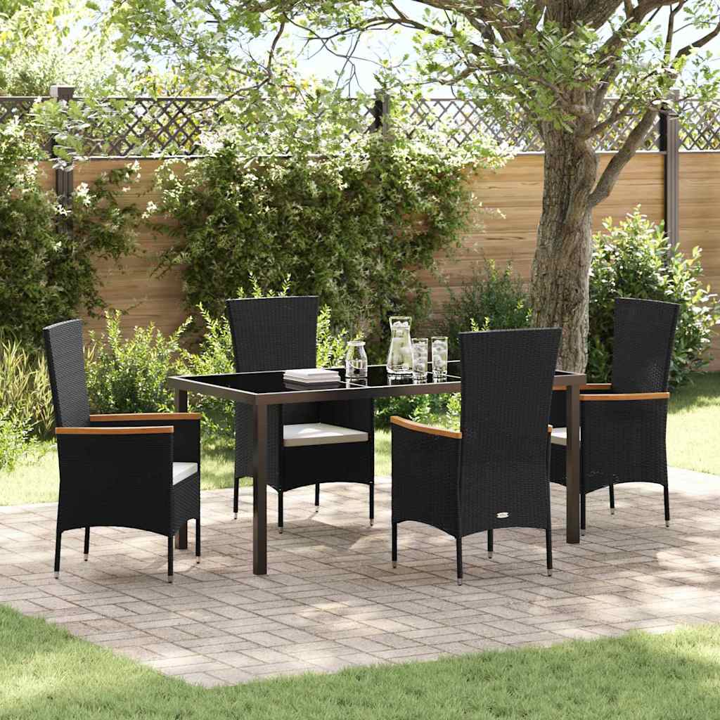 Conjunto de Refeições para Jardim com Almofada 3 pçs Cinzento