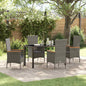 Conjunto de Comedor de Jardín con cojín 3 pcs Gris