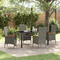 Conjunto de Comedor de Jardín con cojín 3 pcs Gris