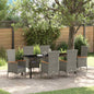 Conjunto de Comedor de Jardín con cojín 3 pcs Gris