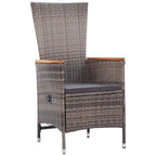 Conjunto de Comedor de Jardín con cojín 3 pcs Gris