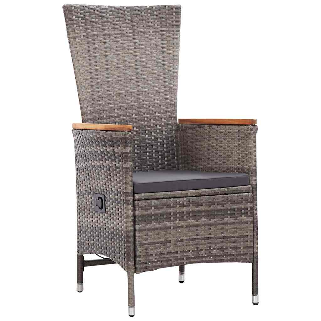 Conjunto de Comedor de Jardín con cojín 3 pcs Gris