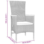 Conjunto de Comedor de Jardín con cojín 3 pcs Gris