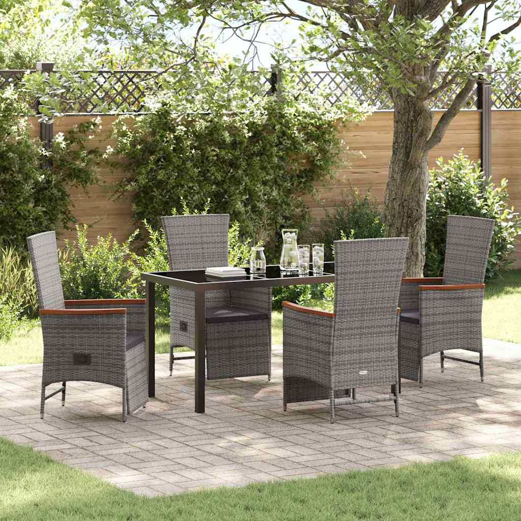 Conjunto de Comedor de Jardín 3 pcs Beige ratán sintético