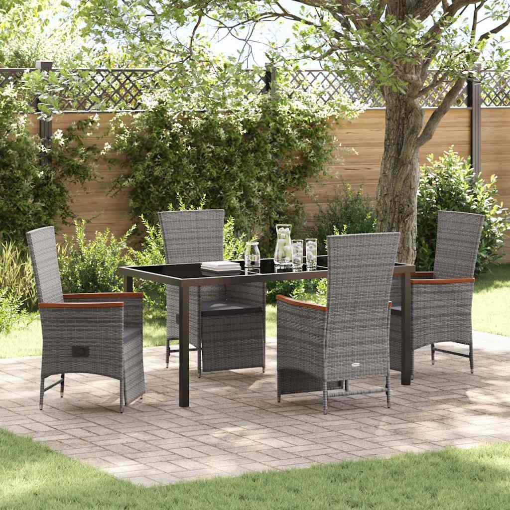 Conjunto de Comedor de Jardín 3 pcs Beige ratán sintético