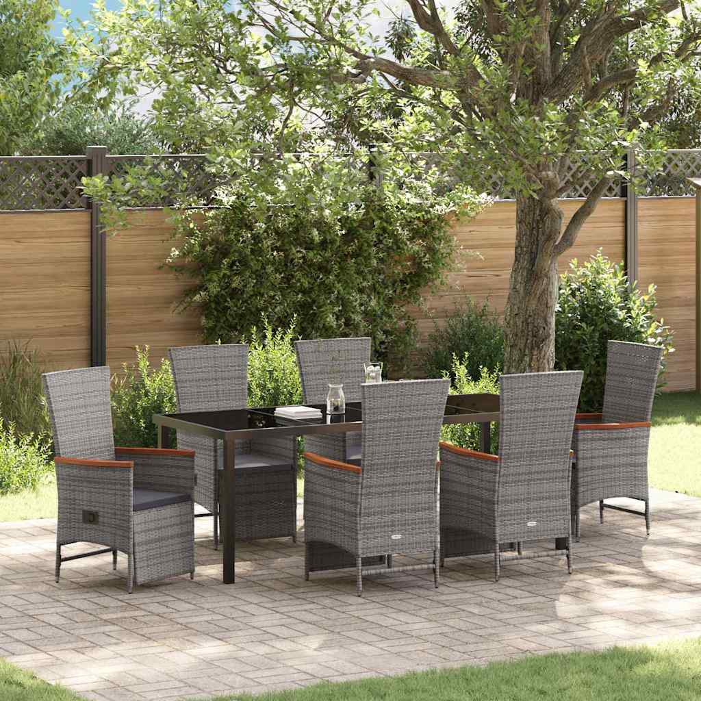 Conjunto de Comedor de Jardín 3 pcs Beige ratán sintético