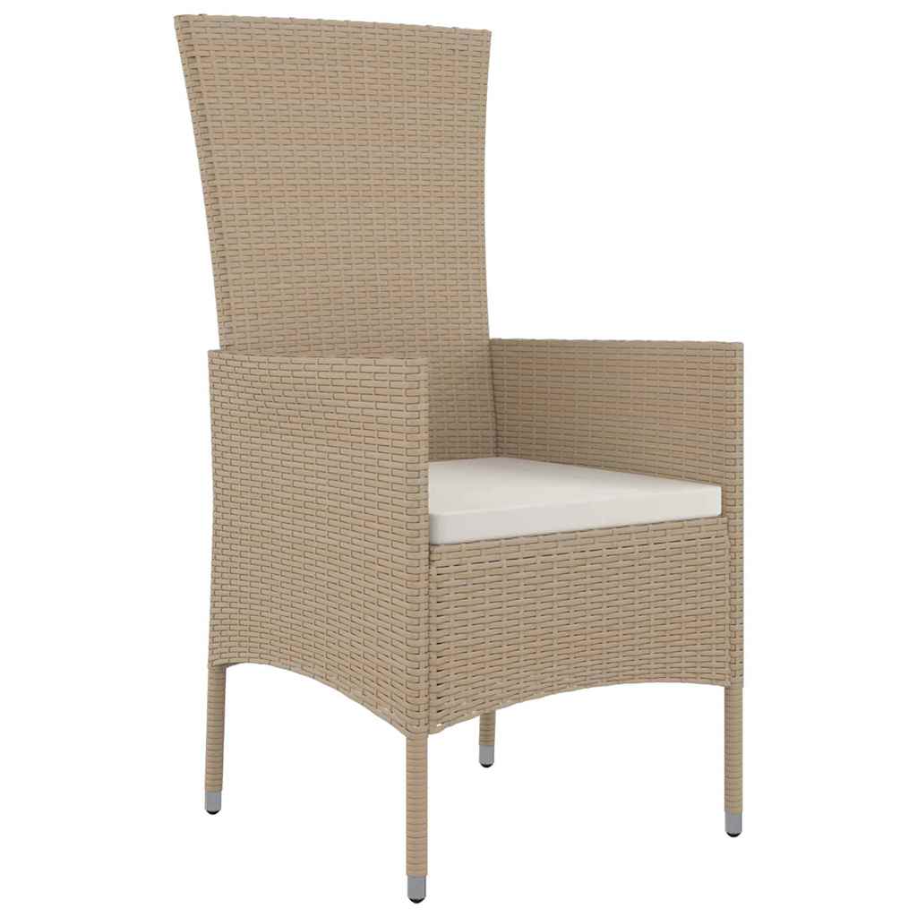 Conjunto de Comedor de Jardín 3 pcs Beige ratán sintético