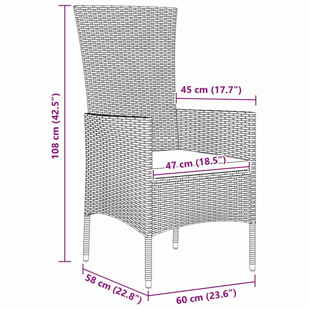 Conjunto de Comedor de Jardín 3 pcs Beige ratán sintético
