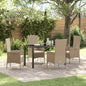 Conjunto de Comedor de Jardín 3 pcs Beige ratán sintético