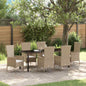 Conjunto de Comedor de Jardín 3 pcs Beige ratán sintético