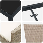 Conjunto de Comedor de Jardín 3 pcs Beige ratán sintético