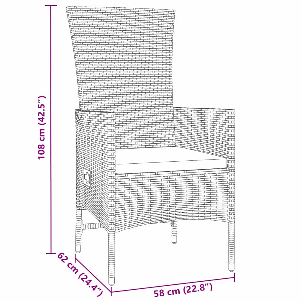 Conjunto de Comedor de Jardín 3 pcs Beige ratán sintético