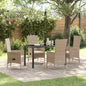 Conjunto de Comedor de Jardín 3 pcs Beige ratán sintético