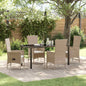 Conjunto de Comedor de Jardín 3 pcs Beige ratán sintético