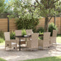 Conjunto de Comedor de Jardín 3 pcs Beige ratán sintético
