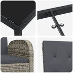 Conjunto de Comedor de Jardín 3 pcs Gris ratán sintético