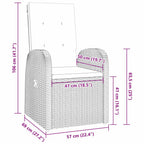 Conjunto de Comedor de Jardín 3 pcs Gris ratán sintético