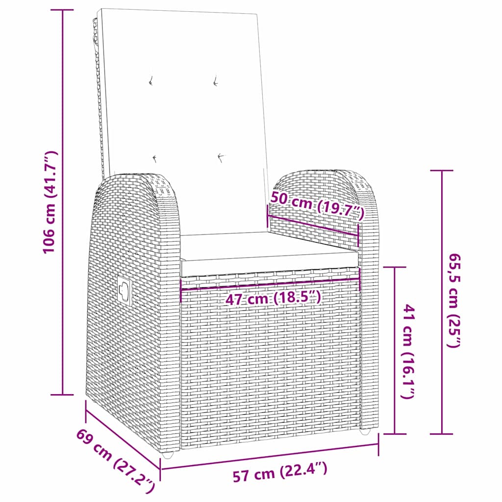 Conjunto de Comedor de Jardín 3 pcs Gris ratán sintético