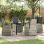 Conjunto de Comedor de Jardín 3 pcs Gris ratán sintético