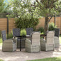 Conjunto de Comedor de Jardín 3 pcs Gris ratán sintético