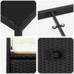 Conjunto de Comedor de Jardín 5 pcs Negro ratán sintético