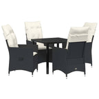 Conjunto de Comedor de Jardín 5 pcs Negro ratán sintético