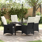 Conjunto de Comedor de Jardín 5 pcs Negro ratán sintético